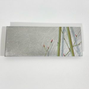 Original Oil Painting on Recycled Aluminum Plate 10" x 4" Basswood Twigs Gallery